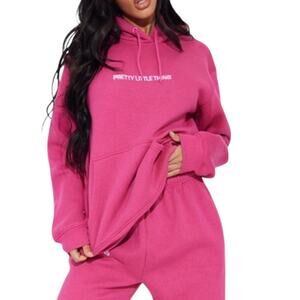Pretty Little Thing Pink Hoodie Size Small
